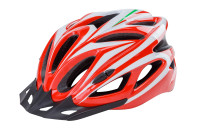 Шлем защитный взрослый HL022 (in-mold) белый/красный, разм. L (58-60 см)