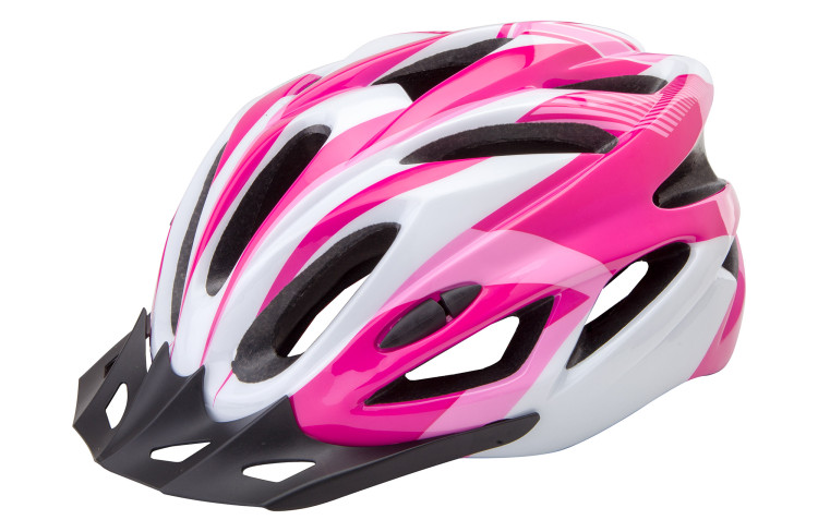 Шлем защитный взрослый HL022 (in-mold) белый/розовый, разм. L (58-60 см)