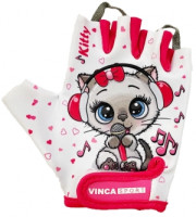 Перчатки велосипедные детские, Kitty, белые, размер 6XS