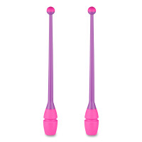 Булавы для художественной гимнастики вставляющиеся INDIGO (пластик,каучук) 41см  Фиолетово-розовый