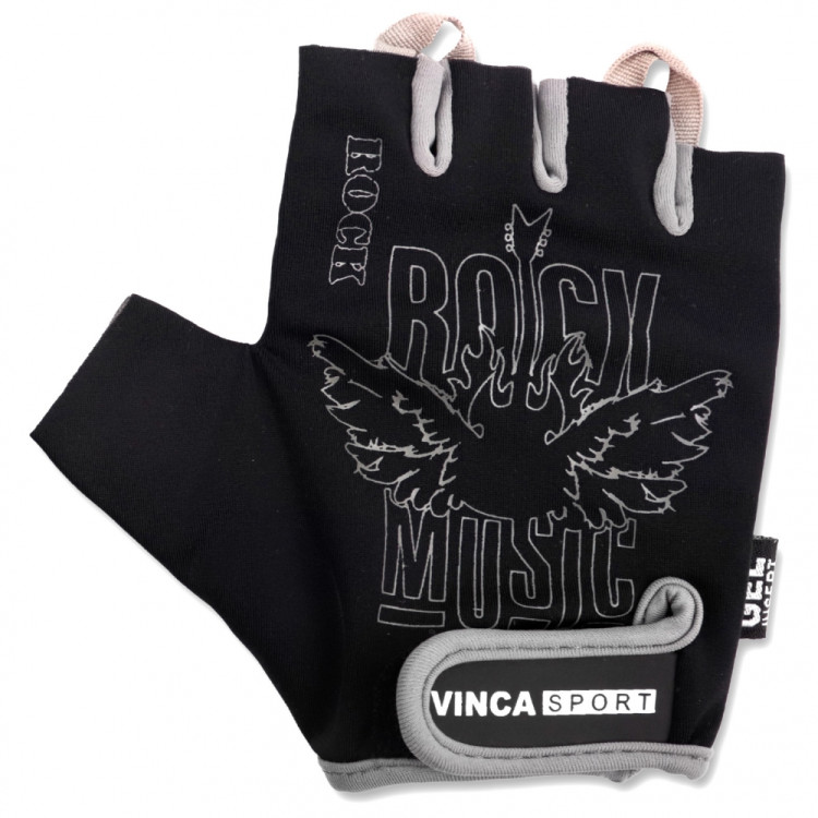 Перчатки велосипедные, ROCK MUSIC, черные с серым, размер XL