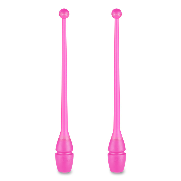 Булавы для художественной гимнастики вставляющиеся INDIGO (пластик,каучук) 41см розовый