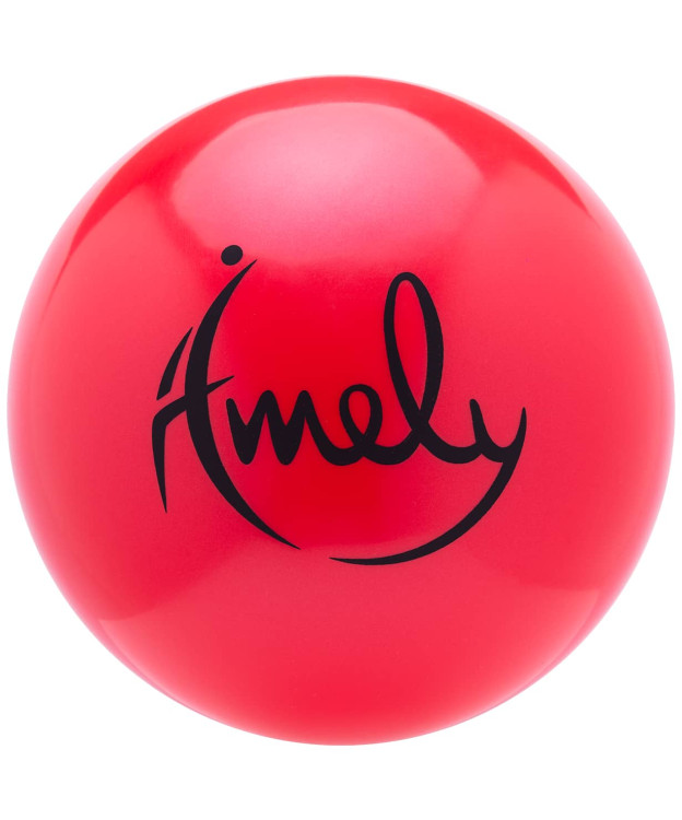 Мяч для х/г Amely AGB-102 19 см, красный, с блестками