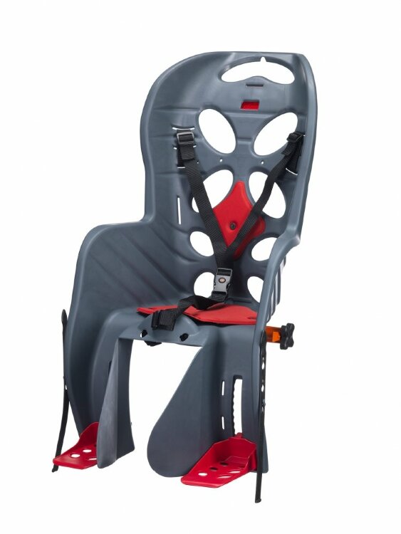 Кресло детское на багажник Fraach темно-серое с красной наклад., 22кг, Италия (HTP)