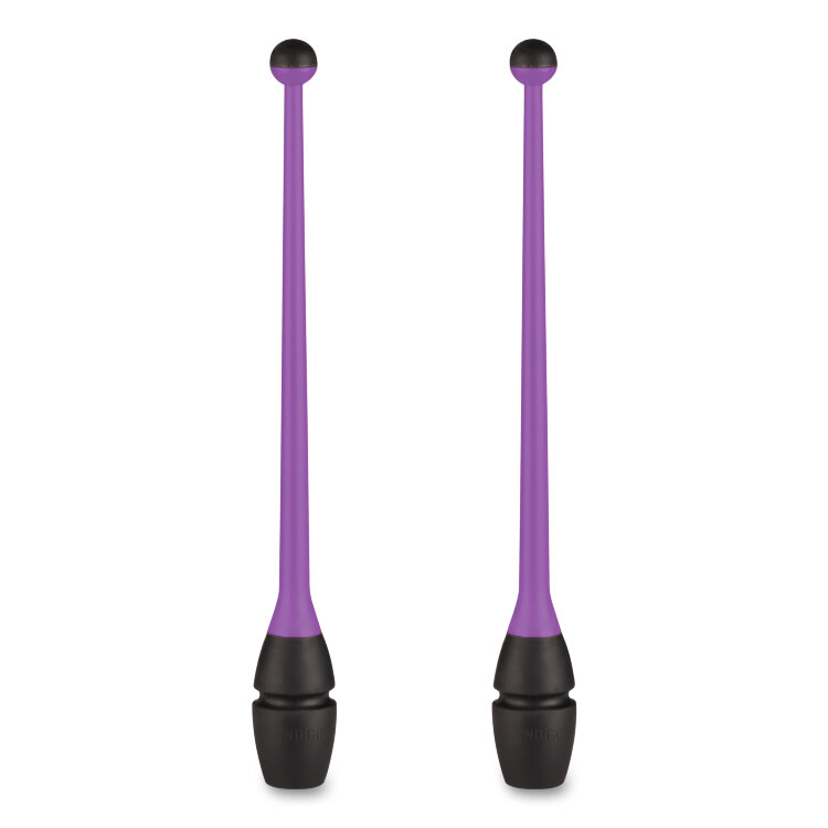 Булавы для художественной гимнастики вставляющиеся INDIGO (пластик,каучук) 36см Фиолетово-черный