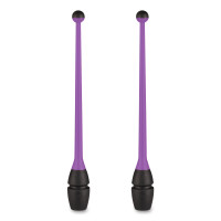 Булавы для художественной гимнастики вставляющиеся INDIGO (пластик,каучук) 41см  Фиолетово-черный