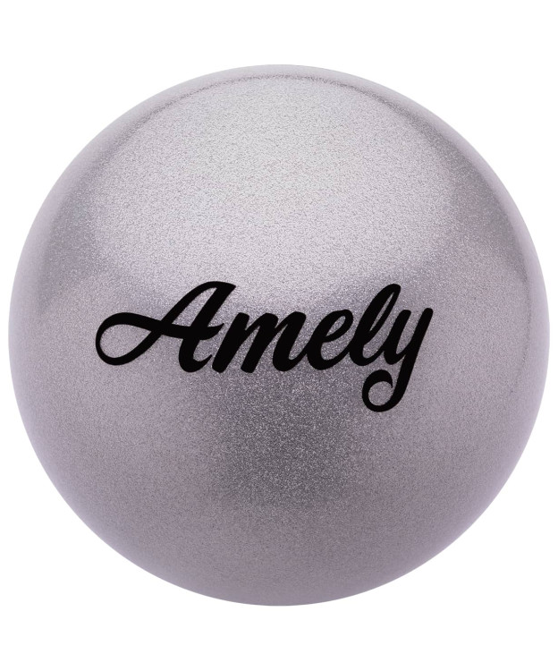 Мяч для х/г Amely AGB-102 19 см, серый, с блестками