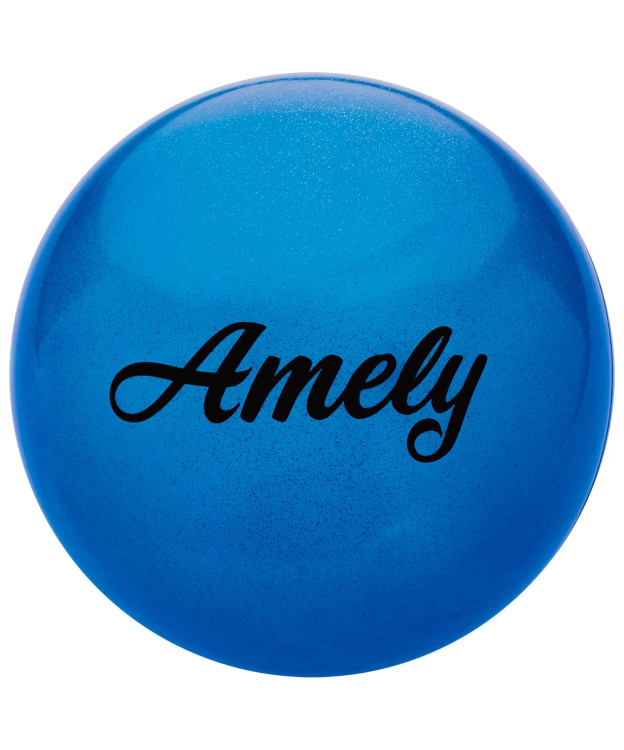 Мяч для х/г Amely AGB-102 19 см, синий, с блестками