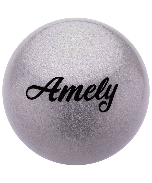 Мяч для х/г Amely AGB-102 15 см, серый, с блестками