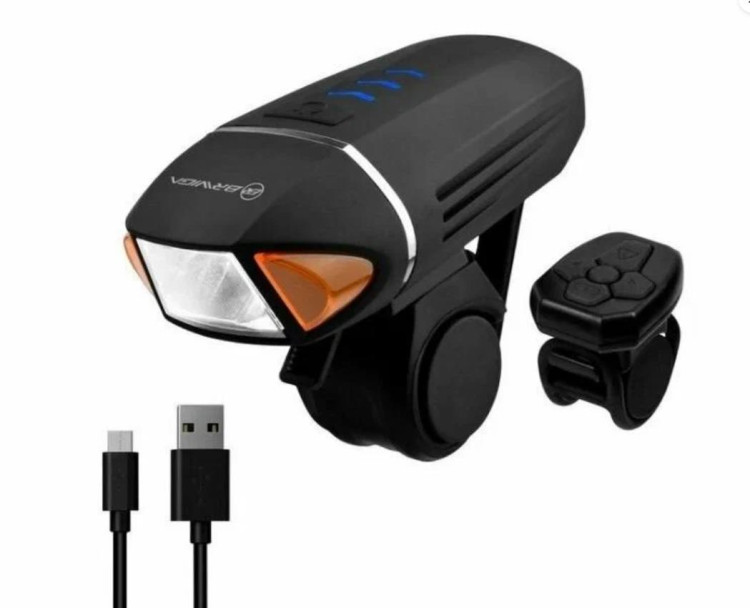 Велофонарь на руль Briviga EBL-3310 с поворотниками USB 450 люмен. Диод CREE XM-L2, световой поток 4