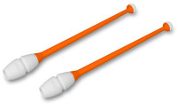 Булавы для художественной гимнастики вставляющиеся INDIGO (пластик,каучук) 41см Оранжево белый