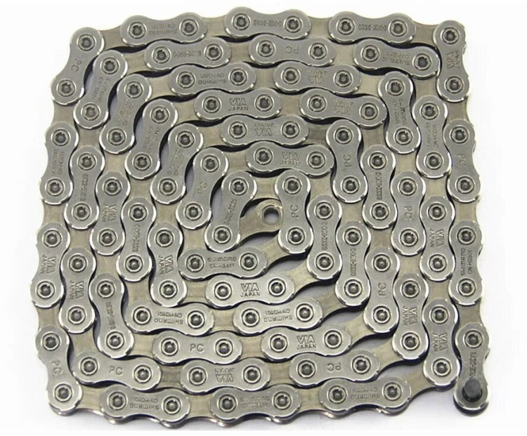 Цепь Shimano, HG601, 11ск, 124 зв., замок цепи  sm-cn900-11 (1шт), ROAD/MTB/E-BIKE совмест.