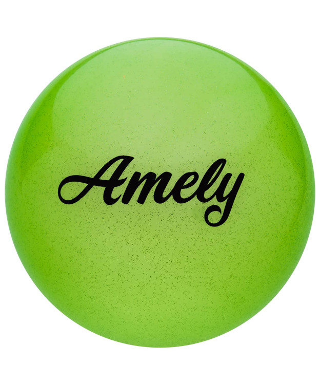 Мяч для х/г Amely AGB-102 15 см, зеленый, с блестками