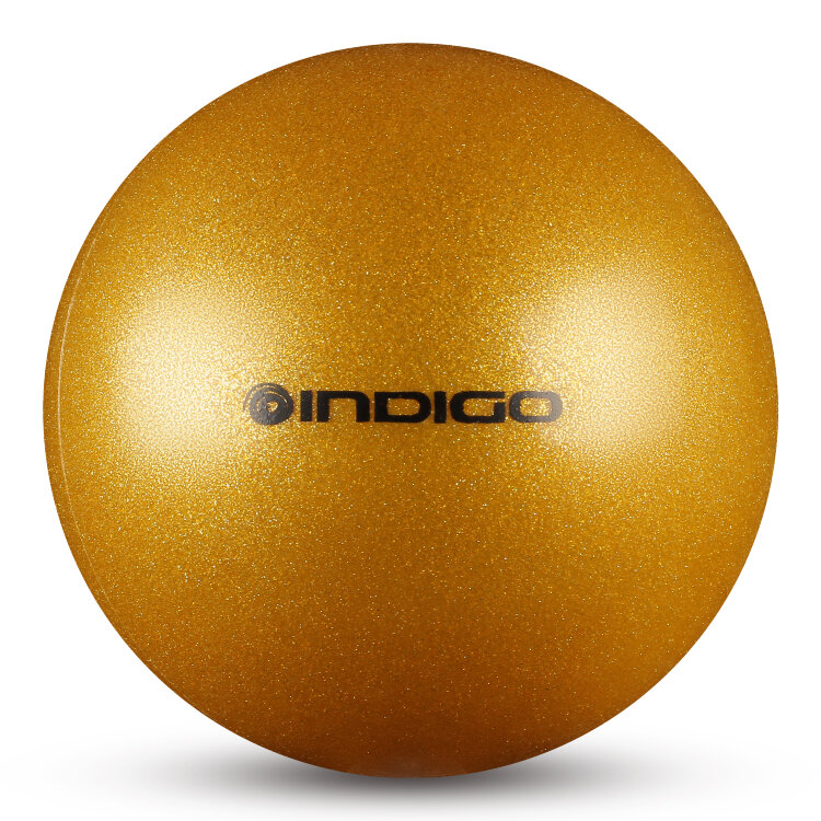 Мяч для художественной гимнастики INDIGO металлик 400 г Золотой с блестками