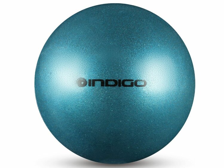Мяч для художественной гимнастики INDIGO металлик 400 г Голубой
