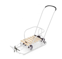 Санки NIKA Тимка 5  Универсал (ВЫДВИЖНЫЕ КОЛЕСА) белый