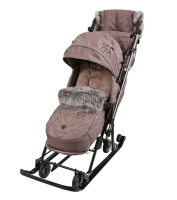 Санки-коляска детские NIKA Joy every day J1/3 БЕЖЕВЫЙ С МИШКАМИ