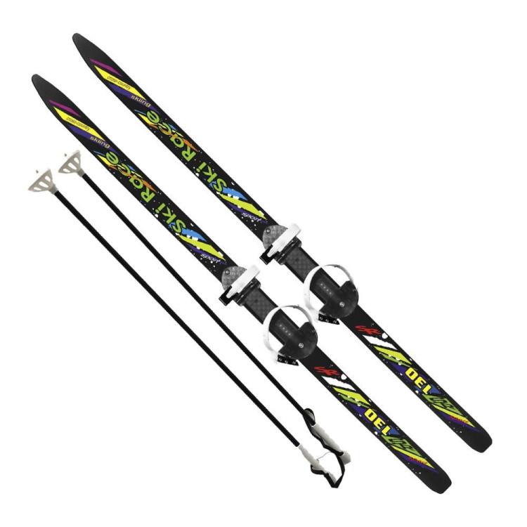 Лыжи подростковые SKI RACE с палками 130/100