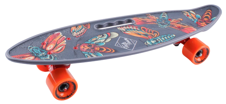 Скейтборд пластиковый Fishboard 23 print (mini) grey  TLS-406