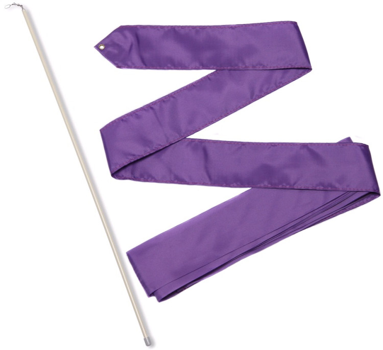 Лента гимнастическая 6 м с палочкой 56 см Фиолетовый
