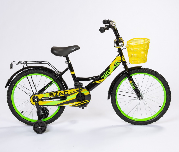 Велосипед 18" ZIGZAG CLASSIC Черный/желтый/зеленый