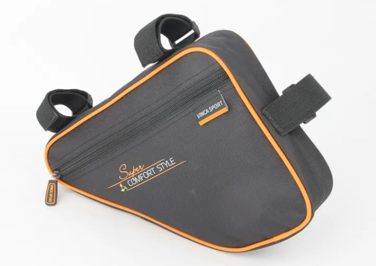 Сумка под раму, карман для телефона внутри сумки, 240*180*60мм, оранжевый кант