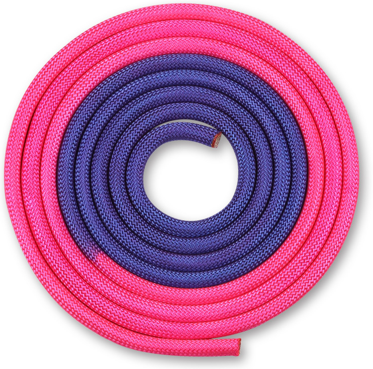 Скакалка для художественной гимнастики утяжеленная двухцветная INDIGO 165 г Фиолетово-розовый