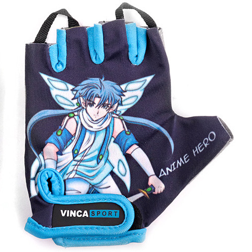 Перчатки велосипедные детские, Anime Hero, синие,  4XS