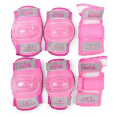 Комплект защиты детский (наколенник, налокотник, наладонник), розовый, размер M, инд.уп. Vinca Sport