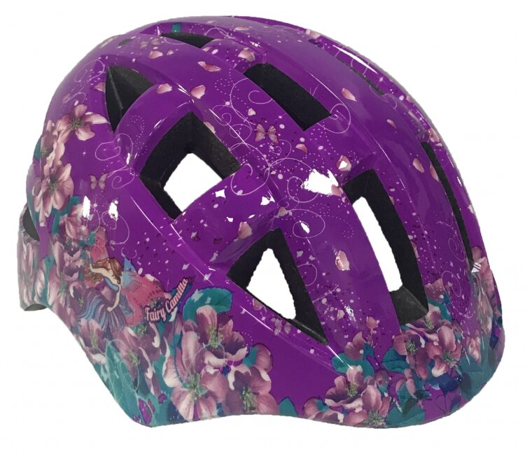 Шлем детский с регулировкой,  размер M(52-56см), фиолетовый, ри