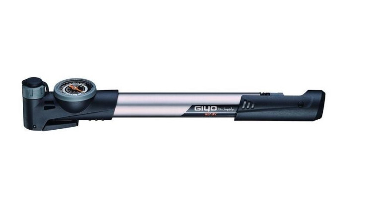 Насос GIYO GP-993 с манометром, компактный алюминиевый 8 атм/120psi, Т-образная ручка