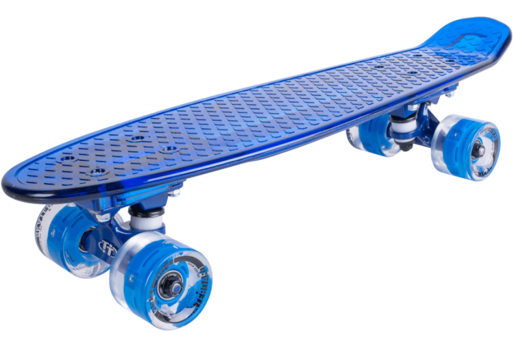 Скейтборд пластиковый Transparent 22 light blue TLS-403